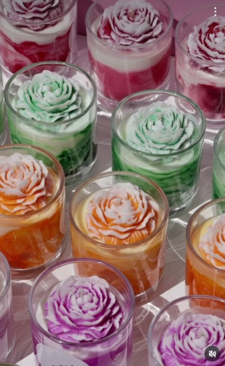 Vela Aromática Luxo de Peônia Marmorizada