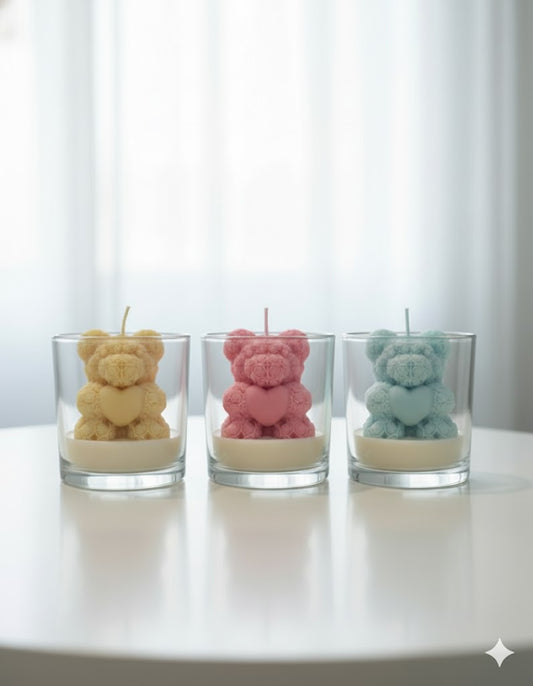 Vela Aromática Ursinho Florido