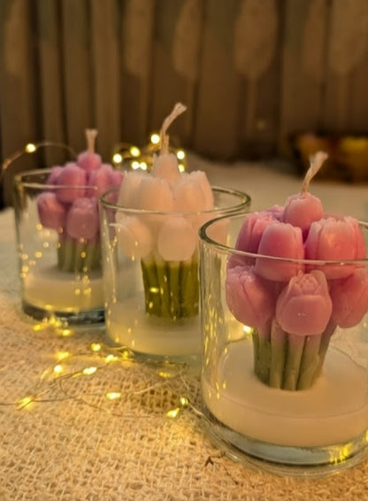 Vela Aromática Buquê de Tulipas