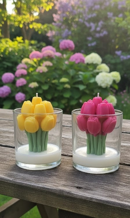 Vela Aromática Buquê de Tulipas