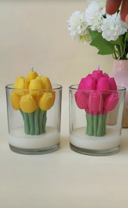 Vela Aromática Buquê de Tulipas