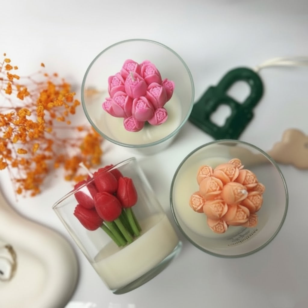 Vela Aromática Buquê de Tulipas