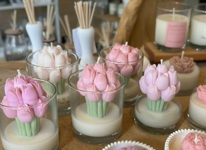 Vela Aromática Buquê de Tulipas
