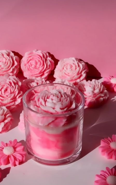Vela Aromática Luxo de Peônia Marmorizada