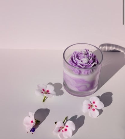 Vela Aromática Luxo de Peônia Marmorizada