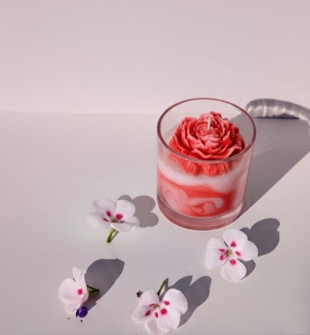 Vela Aromática Luxo de Peônia Marmorizada