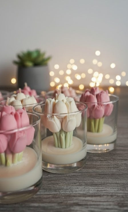 Vela Aromática Buquê de Tulipas