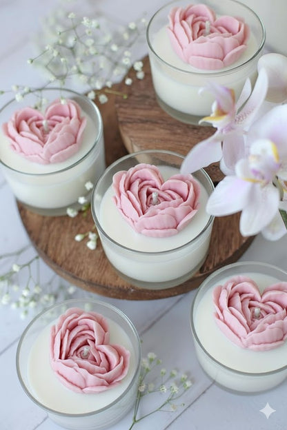 Vela Aromática Coração em Rosas