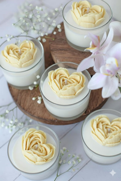 Vela Aromática Coração em Rosas