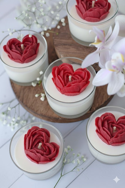 Vela Aromática Coração em Rosas