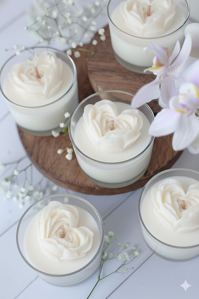 Vela Aromática Coração em Rosas