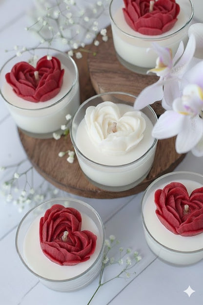 Vela Aromática Coração em Rosas