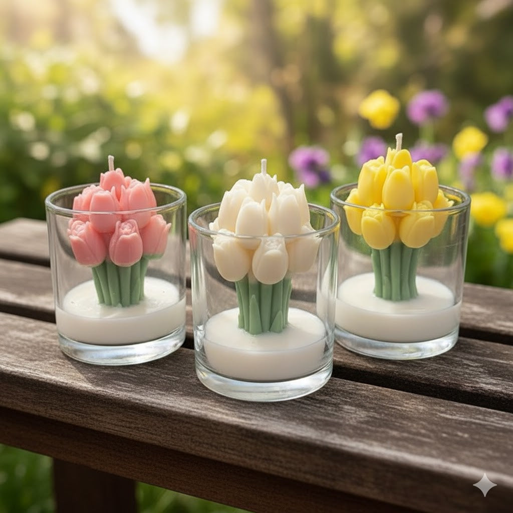 Vela Aromática Buquê de Tulipas