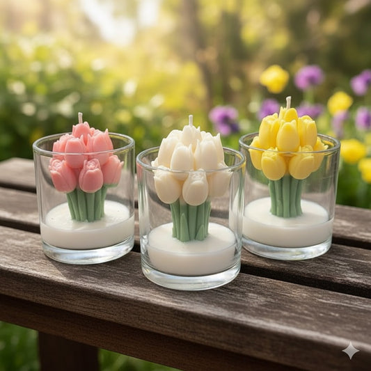 Vela Aromática Buquê de Tulipas