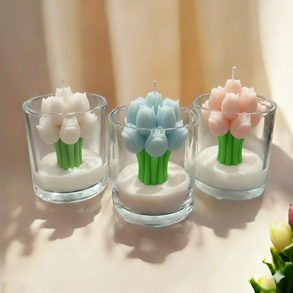 Vela Aromática Buquê de Tulipas