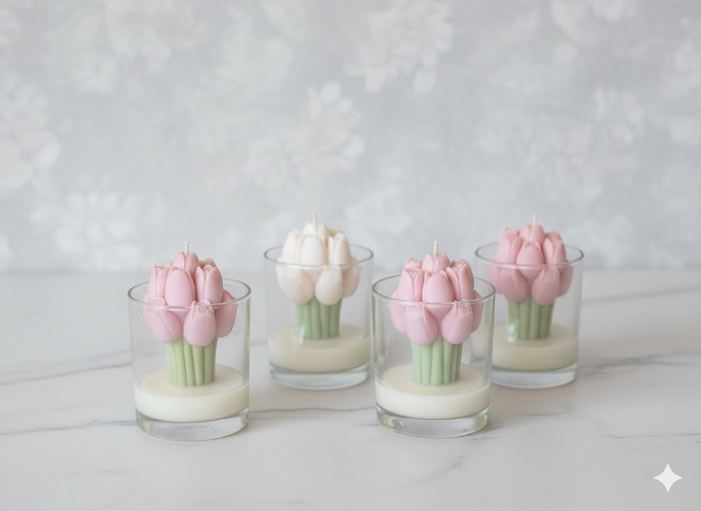 Vela Aromática Buquê de Tulipas