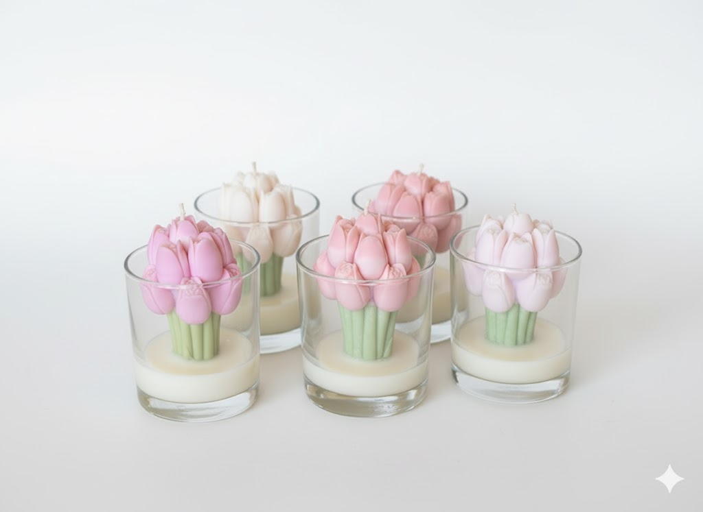 Vela Aromática Buquê de Tulipas