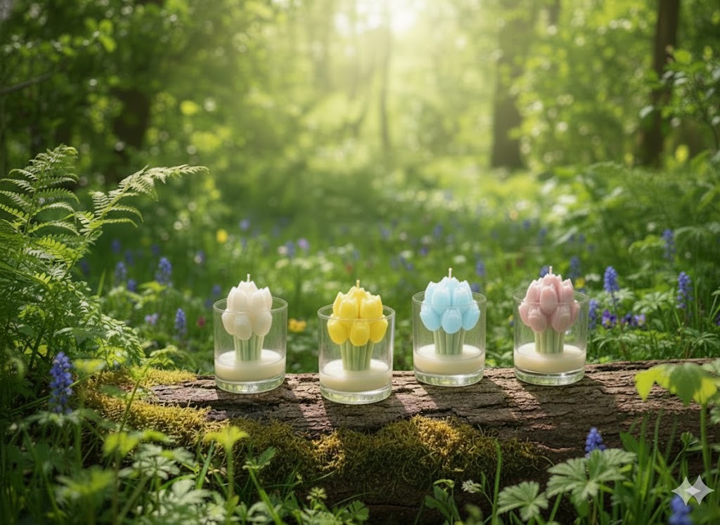 Vela Aromática Buquê de Tulipas