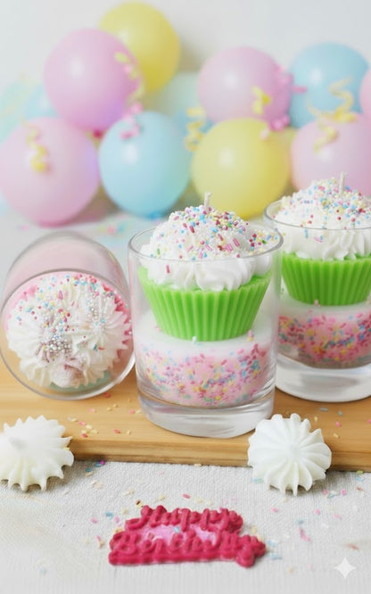 Vela Aromática Happy Birthday Cupcake